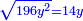 \scriptstyle{\color{blue}{\sqrt{196y^2}=14y}}