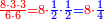 \scriptstyle{\color{blue}{{\color{red}{\frac{8\sdot3\sdot3}{6\sdot6}=8\sdot}}\frac{1}{2}\sdot\frac{1}{2}={\color{red}{8\sdot}}\frac{1}{4}}}