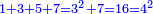 \scriptstyle{\color{blue}{1+3+5+7=3^2+7=16=4^2}}