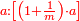 \scriptstyle{\color{red}{a:\left[\left(1+\frac{1}{m}\right)\sdot a\right]}}