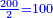 \scriptstyle{\color{blue}{\frac{200}{2}=100}}