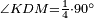 \scriptstyle\angle KDM=\frac{1}{4}\sdot90^\circ