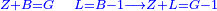 \scriptstyle{\color{blue}{Z+B=G\quad L=B-1\longrightarrow Z+L=G-1}}