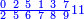 \scriptstyle{\color{blue}{\frac{0\ 2\ 5\ 1\ 3\ 7}{2\ 5\ 6 \ 7\ 8\ 9}11}}