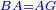 \scriptstyle{\color{blue}{BA=AG}}