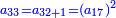 \scriptstyle{\color{blue}{a_{33}=a_{32+1}=\left(a_{17}\right)^2}}