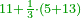 \scriptstyle{\color{OliveGreen}{11+\frac{1}{3}\sdot\left(5+13\right)}}