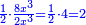 \scriptstyle{\color{blue}{\frac{1}{2}\sdot\frac{8x^3}{2x^3}=\frac{1}{2}\sdot4=2}}