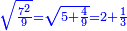 \scriptstyle{\color{blue}{\sqrt{\frac{7^2}{9}}=\sqrt{5+\frac{4}{9}}=2+\frac{1}{3}}}