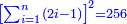 \scriptstyle{\color{blue}{\left[\sum_{i=1}^{n} \left(2i-1\right)\right]^2=256}}