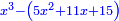 \scriptstyle{\color{blue}{x^3-\left(5x^2+11x+15\right)}}
