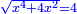 \scriptstyle{\color{blue}{\sqrt{x^4+4x^2}=4}}