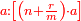 \scriptstyle{\color{red}{a:\left[\left(n+\frac{r}{m}\right)\sdot a\right]}}