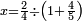 \scriptstyle x=\frac{2}{4}\div\left(1+\frac{4}{5}\right)