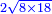 \scriptstyle{\color{blue}{2\sqrt{8\times18}}}