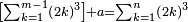 \scriptstyle\left[\sum_{k=1}^{m-1}\left(2k\right)^3\right]+a=\sum_{k=1}^n\left(2k\right)^3