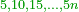 \scriptstyle{\color{OliveGreen}{5,10,15,\ldots,5n}}