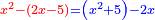 \scriptstyle{\color{blue}{{\color{red}{x^2-\left(2x-5\right)}}=\left(x^2+5\right)-2x}}