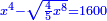 \scriptstyle{\color{blue}{x^4-\sqrt{\frac{4}{5}x^8}=1600}}