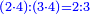 \scriptstyle{\color{blue}{\left(2\sdot4\right):\left(3\sdot4\right)=2:3}}