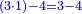 \scriptstyle{\color{blue}{\left(3\sdot1\right)-4=3-4}}