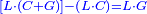 \scriptstyle{\color{blue}{\left[L\sdot\left(C+G\right)\right]-\left(L\sdot C\right)=L\sdot G}}