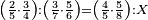 \scriptstyle\left(\frac{2}{5}\sdot\frac{3}{4}\right):\left(\frac{3}{7}\sdot\frac{5}{6}\right)=\left(\frac{4}{5}\sdot\frac{5}{8}\right):X