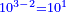 \scriptstyle{\color{blue}{10^{3-2}=10^1}}