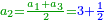 \scriptstyle{\color{OliveGreen}{a_2=\frac{a_1+a_3}{2}=}}{\color{blue}{3+\frac{1}{2}}}