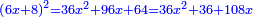 \scriptstyle{\color{blue}{\left(6x+8\right)^2=36x^2+96x+64=36x^2+36+108x}}
