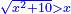 \scriptstyle{\color{blue}{\sqrt{x^2+10}>x}}