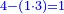 \scriptstyle{\color{blue}{4-\left(1\sdot3\right)=1}}