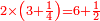 \scriptstyle{\color{red}{2\times\left(3+\frac{1}{4}\right)=6+\frac{1}{2}}}