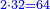 \scriptstyle{\color{blue}{2\sdot32=64}}