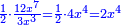 \scriptstyle{\color{blue}{\frac{1}{2}\sdot\frac{12x^7}{3x^3}=\frac{1}{2}\sdot4x^4=2x^4}}