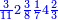 \scriptstyle{\color{blue}{\frac{3}{11}2\frac{3}{8}\frac{1}{7}4\frac{2}{3}}}
