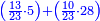 \scriptstyle{\color{blue}{\left(\frac{13}{23}\sdot5\right)+\left(\frac{10}{23}\sdot28\right)}}