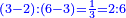 \scriptstyle{\color{blue}{\left(3-2\right):\left(6-3\right)=\frac{1}{3}=2:6}}