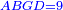\scriptstyle{\color{blue}{ABGD=9}}