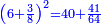 \scriptstyle{\color{blue}{\left(6+\frac{3}{8}\right)^2=40+\frac{41}{64}}}
