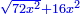 \scriptstyle{\color{blue}{\sqrt{72x^2}+16x^2}}