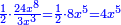 \scriptstyle{\color{blue}{\frac{1}{2}\sdot\frac{24x^8}{3x^3}=\frac{1}{2}\sdot8x^5=4x^5}}