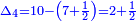 \scriptstyle{\color{blue}{\Delta_4=10-\left(7+\frac{1}{2}\right)=2+\frac{1}{2}}}