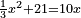 \scriptstyle\frac{1}{3}x^2+21=10x