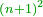 \scriptstyle{\color{OliveGreen}{\left(n+1\right)^2}}