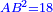 \scriptstyle{\color{blue}{AB^2=18}}