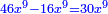 \scriptstyle{\color{blue}{46x^9-16x^9=30x^9}}