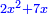 \scriptstyle{\color{blue}{2x^2+7x}}