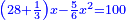 \scriptstyle{\color{blue}{\left(28+\frac{1}{3}\right)x-\frac{5}{6}x^2=100}}