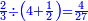 \scriptstyle{\color{blue}{\frac{2}{3}\div\left(4+\frac{1}{2}\right)=\frac{4}{27}}}